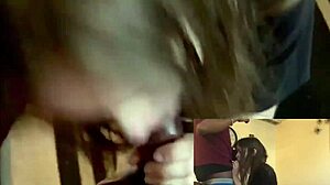 Amateur lesbians give me a blowjob and swallow my cum in homemade video
