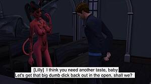 A succubus seduces a pure man in The Sims 4