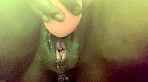 Masturbation with homemade toys and squirting close-up
