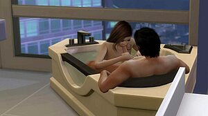 Видео минета в джакузи без цензуры от Sims 4