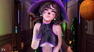 Сексуальный костюм Кирикоса на Хэллоуин приводит к интенсивному анальному сексу и анальному траху