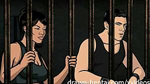 Анимационен еротичен секс с Кейн и Малори в затвора