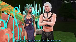 アスタリオンはTavsの濡れたマンコを快楽に浸し、Sims 4ヘンタイアニメーションで中に射精します。