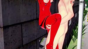 Asuka Incensurada em uma suíte de mecha: um short selvagem de Evangelismo Neo Genesis
