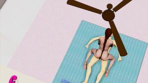 Erotische Animation von indischer Ehefrau, die den Schwanz ihres Mannes reitet
